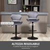 Set 2 Sgabelli con Imbottitura da Bar Girevoli Nero Regolabili con Schienale | Leroy Merlin