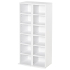 Étagères Colonnes HOMCOM Pour CD/DVD - Lot De 2 - 12 Compartiments Blanc - Rangement Bureau Salon