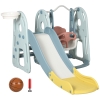 Portique Enfant 3 En 1 Toboggan + Balançoire + Basket - Aire Jeux Intérieur/Extérieur 190x150cm - HOMCOM