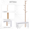 Panca In Legno Per 2 Persone HOMCOM - 102x36x45 Cm, Design Bicolore Naturale/bianco, Carico Massimo 220 Kg, Per Ingresso, Soggiorno, Camera