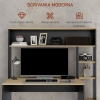 Scrivania Ufficio HOMCOM Con 3 Ripiani E Supporto CPU - Dimensioni 114x45x138 Cm, Piano Lavoro 90x45 Cm, Colore Grigio/legno