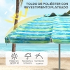 Sombrilla De Playa 178x205 Cm Parasol Para Terraza Con Reclinación 45° Altura Ajustable Apertura Manual Anti-UV Impermeable Y Bolsa De Transporte Para Jardín Piscina Multicolor
