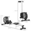 Rameur Pliable HOMCOM - Freinage Magnétique 8 Niveaux - LCD Multifonction - Charge 102kg - Silencieux