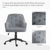 Vinsetto Sedia Da Ufficio Girevole Senza Braccioli - Imbottita In Tessuto Tinta Lino, Altezza Regolabile, Portata 120 Kg - Colore Arancione