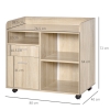 Cassettiera con Ruote Rovere Fumo in Legno Multistrato