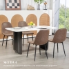 Set di 2 sedie per sala da pranzo cucina soggiorno pelle antracite piede in acciaio PU ML-DESIGN