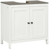kleankin Modern Bathroom Sink Cabinet, Floor Standing Under Sink Cabinet, Freestanding Storage Cupboard with Double Doors, White – QuidsIn