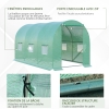 Serre Tunnel Jardin Outsunny 6x3x2m - Porte + 8 Fenêtres - Bâche PE 140g/m² - Métal Galvanisé