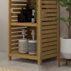 Well Home Badezimmerregal Mit 3 Ablagen – Aus MDF & Bambus, 79 Cm Hoch, 33x34 Cm, Weiß Mit Bambusbeinen