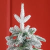 HOMCOM 6ft Snow Flocked Pencil Christmas Tree - 523 Branches, Slim Design, Metal Base