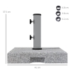 Base per ombrellone in granito, 30 kg, quadrata, colore: nero