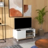 Meuble TV Avec Roulettes Et étagères - 80x40x40 Cm - Style Rustique - Pour Salon Ou Chambre - Montage Facile - 3