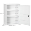 Armadietto per Medicinali 40x15x53,5 cm 3 Ripiani in Acciaio Bianco e