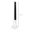Ventilateur Colonne Tour Oscillant 50 W Avec Télécommande Noir