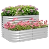 Outsunny Galvanisiertes Gartenhochbeet 180x90x30 Cm – Mit Verstärkungsstäben, Offenem Boden Für Gemüse & Blumen