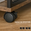 Mobiletto Con Rotelle HOMCOM Per Stampante E Documenti - Stile Nordico, Marrone Vintage, Multiuso Casa/Ufficio - Foto 8
