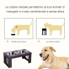 PawHut Portaciotole Rialzato Per Cani Con 2 Ciotole Di 24cm In Acciaio Inox
