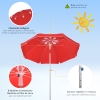 Parasol Plage Outsunny Octogonal Inclinable Ø180 Cm – Vert Blanc Rayé, Anti-UV, Mât Démontable Ultra Pratique