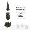 Albero Di Natale Artificiale Slim HOMCOM 210 Cm - Luci LED Incorporate, Innevato, Con Base