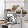 Meuble Micro-onde Meuble Desserte Cuisine HOMCOM Scandinave - Micro-ondes Et Rangement Intégré Meuble Bas Cuisine