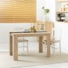 Table à Manger Design Industriel HOMCOM - Plateau Chêne Clair 120x60cm Pieds Métal Noir