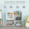 Scaffale Portagiochi Bambini Con Lavagna - Mobile Cameretta Con Cassetti, Verde - ZONEKIZ - Foto 5