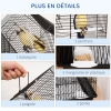 Cage à Oiseaux Sur Roulettes PawHut 48x46x74cm - Volière Avec Balançoire, Perchoirs, Bols - Pour Canaris, Perruches