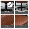 Vinsetto Sedia da Ufficio a Dondolo con 2 Punti Massaggianti e Porta USB, Poltrona da Ufficio in Finta Pelle Marrone con Altezza Regolabile, 59x63x92-101cm