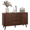 Credenza Con 5 Cassetti Rovere Nero – 37,5x35x99 Cm, Struttura In Truciolato, Pratica E Versatile Per Ogni Stanza