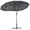 Sombrilla De Jardín Doble Outsunny Con Inclinación - 3x1,5 M, Techo Con 3 Rejillas De Ventilación, Color Crema