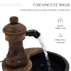 Fontaine De Jardin Zen 4 Vasques - Résine Noir - Pompe Incluse - Outsunny 60 Cm