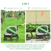 Rimorchio Bici E Passeggino 2 In 1 Per Cani - In Acciaio E Tessuto Oxford, Con Catarifrangenti - Foto 4