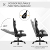 Fauteuil Gamer Vinsetto Pivotant | Ergonomique, Réglable, Similicuir Gris/Noir, 124kg Max