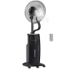 HOMCOM Ventilatore Nebulizzatore con Telecomando da 5m, Timer 12h e Oscillazione 70°, 3 Velocità, 3 Funzioni e Antizanzare, Tanica 3.1L, 90W, Ф44.5x135cm Nero