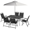 Outsunny Set Di Mobili Da Giardino In Rattan Da Esterno Set Da Pranzo 11 Pz Con Cuscini Nero 89138341