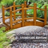Outsunny Wooden Garden Bridge with Safety Railings, Arc Footbridge for ...