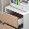 Cassettiera Mobile HOMCOM 3 Cassetti Con Rotelle - In Legno Bianco, 34x40x60.5 Cm, Per Documenti E Oggetti