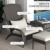 Outsunny obili da Giardino in Rattan Set 1 Tavolino e 2 Sedie da