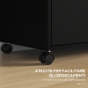 Easycomfort Mobile Da Ufficio Con 2 Cassetti Porta Documenti E Ripiani Ruote Con Blocco 80x40x66cm Nero