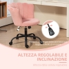Sedia Ufficio Sedia da ufficio senza braccioli Sedia da ufficio ergonomica con schienale medio Sedia da computer for ufficio domestico Senza ruote Sedia da trucco regolabile imbottita in PU con cuscin