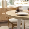 Table à Manger Ronde HOMCOM 70 Cm - Plateau Bois Massif, Pied Acier - Pour 2 à 4 Personnes