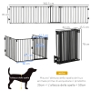 PawHut Barriera di sicurezza animali di 104,1h cm con porta chiusura
