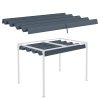 Toit De Remplacement Pour Pergola Arquée 3x4m Housse Grise Imperméable 260g/m² Avec Tendeurs