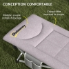Outsunny Lit De Camping Pliable - Support 200kg - Matelas éponge - 200x65cm - Sac Inclus