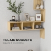 Mensola Bagno 2 Ripiani Con Portarotolo | Piastra In Legno E Ganci | Bianco | Senza Fori