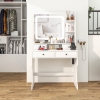 HOMCOM Tavolo Da Trucco Con Specchio A Luci LED E Spazio Contenitore In Legno 100x40x87 Cm 96982455