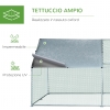 Recinto Per Galline PawHut 4x3x2 M (12 M²), In Acciaio Zincato, Tetto Anti-UV E Impermeabile, Doppia Serratura, Per Polli, Conigli E Anatre