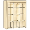 Navaris Armadio In Tessuto 6 Scomparti Con Asta Appendiabiti - Guardaroba Portatile 88x170x45 Cm, Marrone, Per Camera, Soffitta O Campeggio
