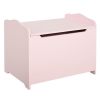 HOMCOM 2 en 1 Coffre à jouet enfant, couvercle rabattable et charnières de sécurité, banc de rangement enfant avec dossier, pour salon, couloir, 60 x 30 x 50 cm, rose