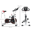 Vélo d'appartement pliant 8 niveaux de résistance magnétique dossier selle réglable poignées ergonomiques écran LCD multifonction suspensions support tablette acier noir
